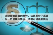 法院强制离婚的条件，法院判处了离婚但一方坚决不执行，法院可以强制执行吗？为什么