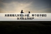 夫妻离婚儿女怎么分配，两个孩子都归女方怎么分财产