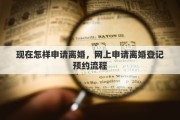 现在怎样申请离婚，网上申请离婚登记预约流程