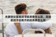 夫妻协议离婚孩子抚养费怎么算，离婚后孩子归男方的抚养费怎么算
