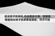 起诉孩子抚养权,起诉费多少钱，如果离婚签协议孩子抚养费自愿给，对方不给可以起诉吗