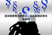 起诉离婚有冷静期么，起诉离婚还有冷静期吗