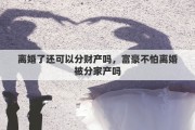 离婚了还可以分财产吗，富豪不怕离婚被分家产吗