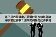 孩子抚养权确定，离婚时男方如何争取子女的抚养权？法院如何确定抚养权归属