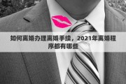 如何离婚办理离婚手续，2021年离婚程序都有哪些