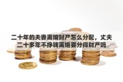 二十年的夫妻离婚财产怎么分配，丈夫二十多年不挣钱离婚要分得财产吗