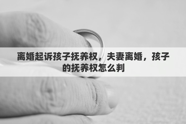 离婚起诉孩子抚养权，夫妻离婚，孩子的抚养权怎么判