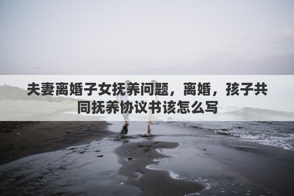 夫妻离婚子女抚养问题，离婚，孩子共同抚养协议书该怎么写