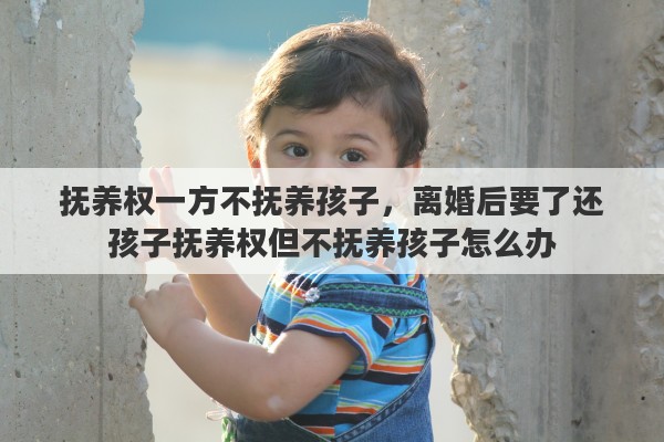 抚养权一方不抚养孩子，离婚后要了还孩子抚养权但不抚养孩子怎么办