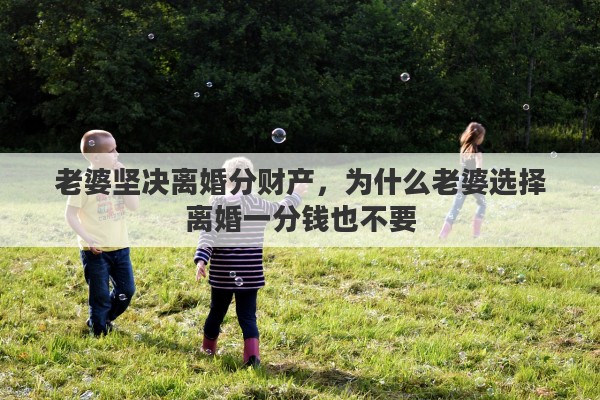 老婆坚决离婚分财产，为什么老婆选择离婚一分钱也不要
