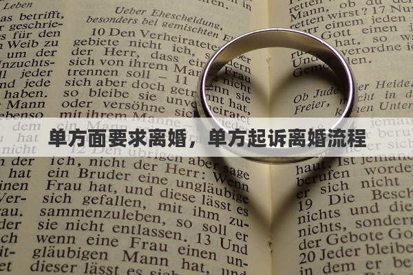 单方面要求离婚，单方起诉离婚流程
