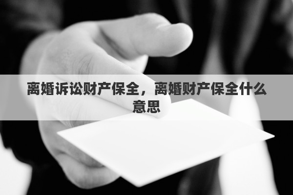 离婚诉讼财产保全，离婚财产保全什么意思