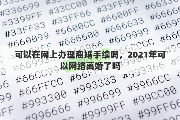 可以在网上办理离婚手续吗，2021年可以网络离婚了吗