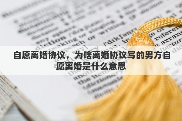 自愿离婚协议，为啥离婚协议写的男方自愿离婚是什么意思
