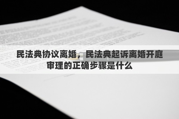 民法典协议离婚，民法典起诉离婚开庭审理的正确步骤是什么