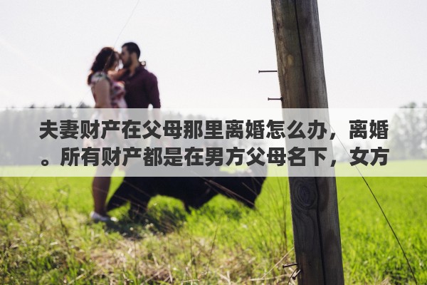 夫妻财产在父母那里离婚怎么办，离婚。所有财产都是在男方父母名下，女方该怎么办