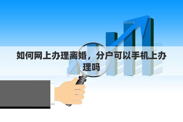 如何网上办理离婚，分户可以手机上办理吗