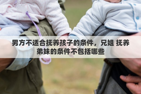 男方不适合抚养孩子的条件，兄姐 抚养弟妹的条件不包括哪些