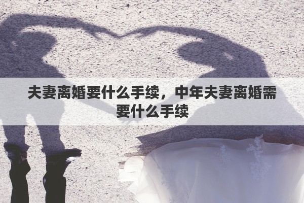 夫妻离婚要什么手续，中年夫妻离婚需要什么手续