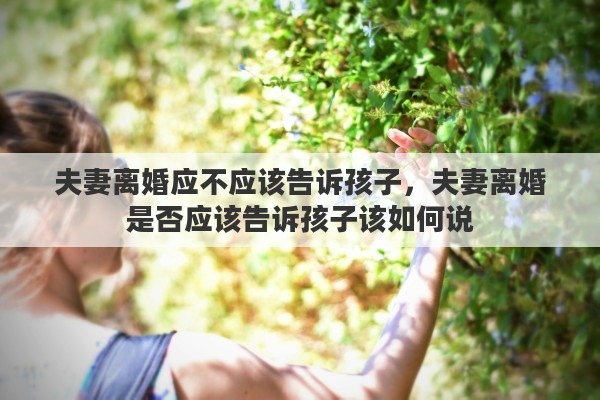 夫妻离婚应不应该告诉孩子，夫妻离婚是否应该告诉孩子该如何说