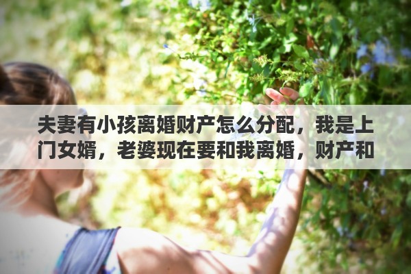 夫妻有小孩离婚财产怎么分配，我是上门女婿，老婆现在要和我离婚，财产和孩子怎么分合适