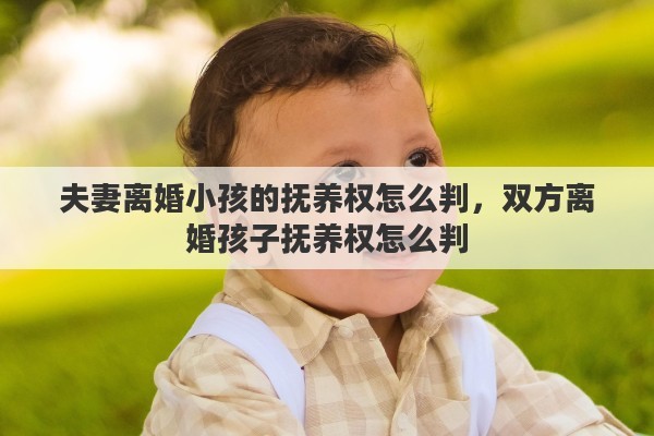 夫妻离婚小孩的抚养权怎么判，双方离婚孩子抚养权怎么判