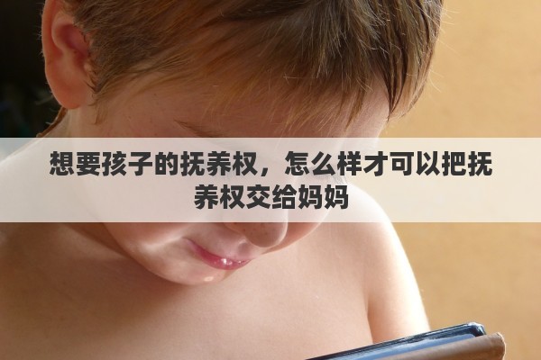 想要孩子的抚养权，怎么样才可以把抚养权交给妈妈
