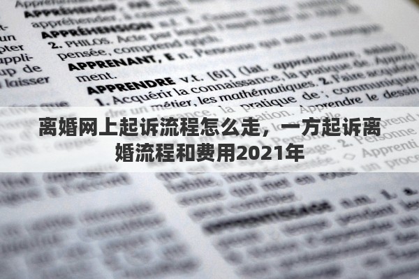 离婚网上起诉流程怎么走，一方起诉离婚流程和费用2021年