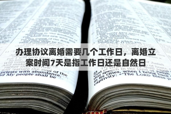 办理协议离婚需要几个工作日，离婚立案时间7天是指工作日还是自然日