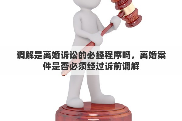 调解是离婚诉讼的必经程序吗，离婚案件是否必须经过诉前调解