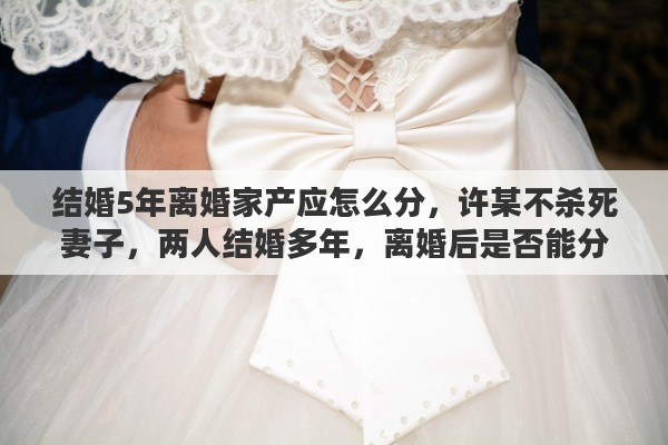 结婚5年离婚家产应怎么分，许某不杀死妻子，两人结婚多年，离婚后是否能分得部份财产